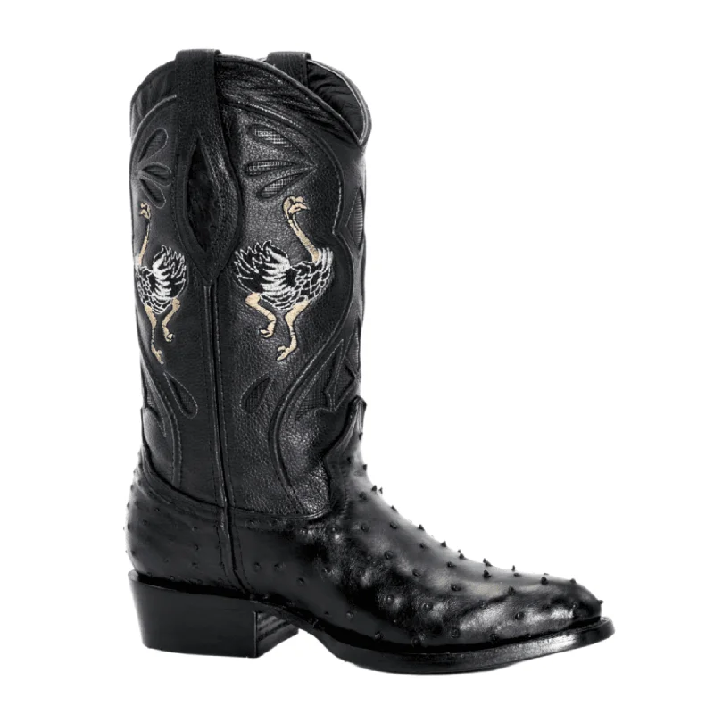 Alligator - print men's cowboy boots for a bold lookJOE BOOTS 903 BLACK J Toe Boots,  Original  Men's Cowboy Boots Ostrich Genuine Leather,  Western Boots.