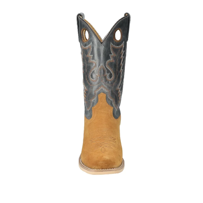 Men's genuine leather cowboy boots with a pointed toeSmoky Mountain Boots Mens Santa Fe Tan/Blue Leather Cowboy Boots