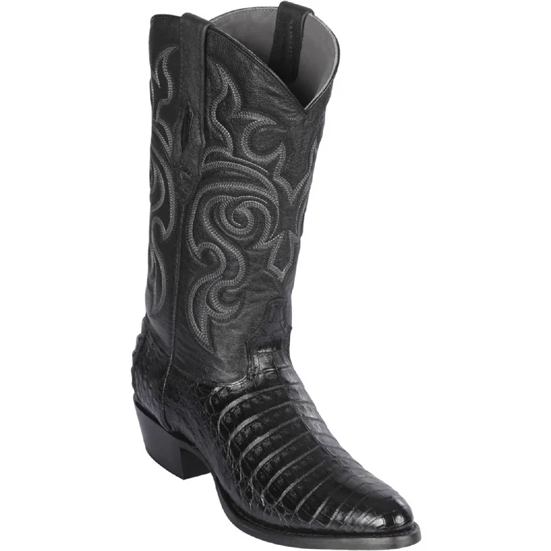 Men's cowboy boots with a pull - on strapBlack Caiman Cowboy Boots