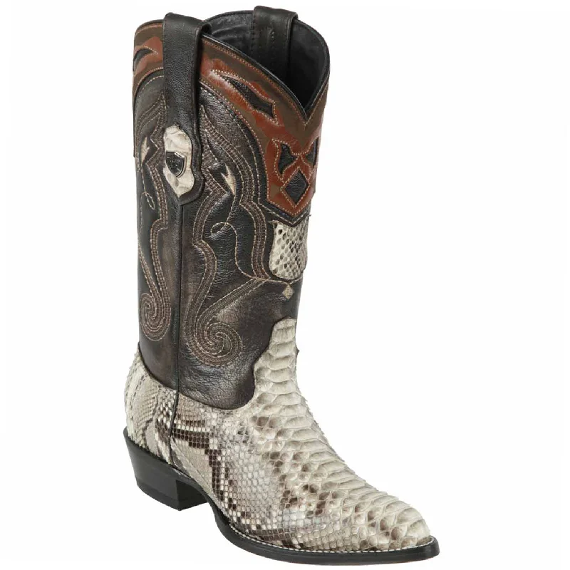 Men's cowboy boots with a rubber sole for tractionCowboy Boots Snakeskin J-Toe Natural Men's cowboy boots with a rubber sole for tractionCowboy Boots Snakeskin J-Toe Natural
