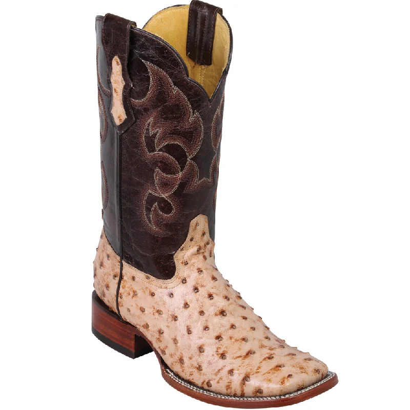 Men's cowboy boots with a tooled leather designOstrich Print Cowboy Boots