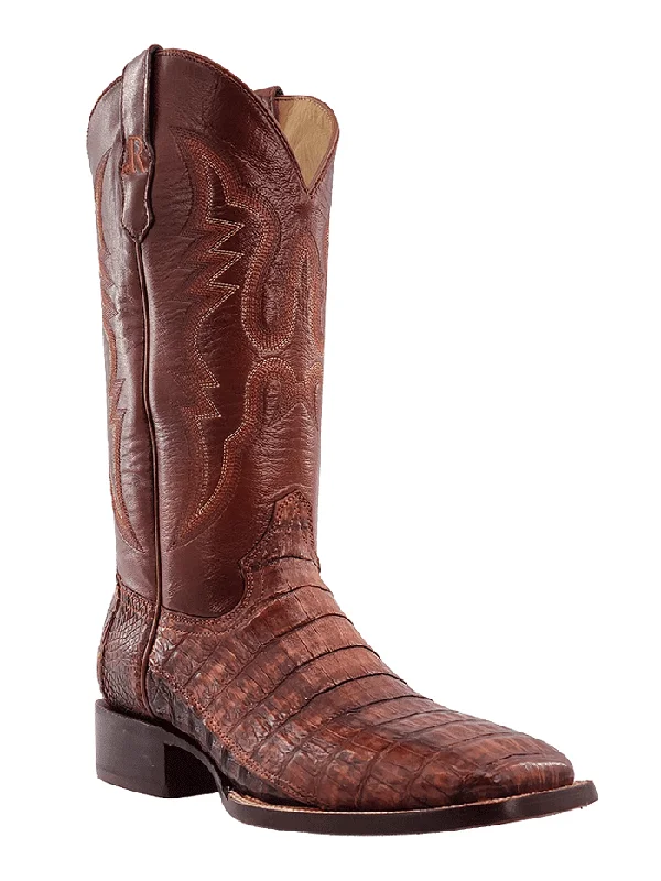 R.Watson RW3003-2 Mens Caiman Tail Western Boot Cognac