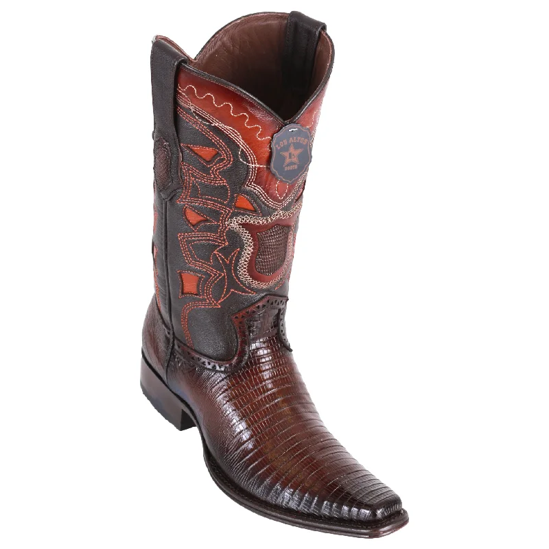 Men's cowboy boots with a pull - on strapLizard Teju European Toe Boots - Faded Brown