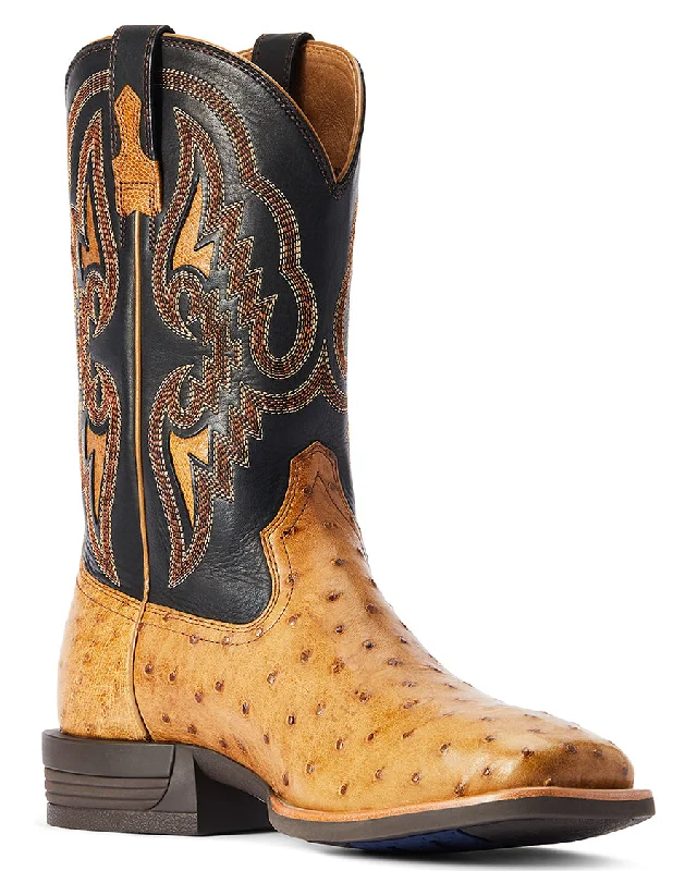 Men's western boots with a concho - studded strap and a pointed toeMen's Dagger Cowboy Western Boots