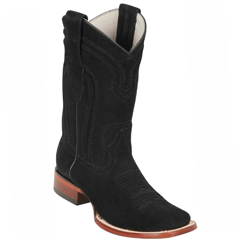 Square Toe Cowboy Suede Boots