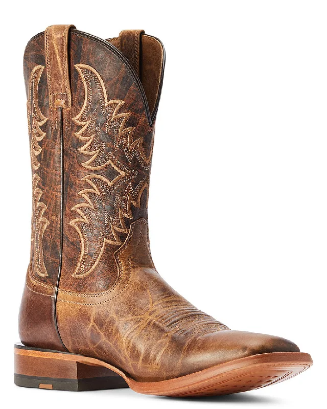 Men's western boots with a leather - wrapped heel and a smooth finishMen's Point Ryder Western Boots