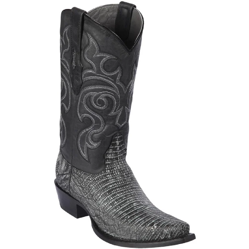 Men's cowboy boots with a leather sole for a classic lookSanded Black Lizard Skin Boots Men's cowboy boots with a leather sole for a classic lookSanded Black Lizard Skin Boots