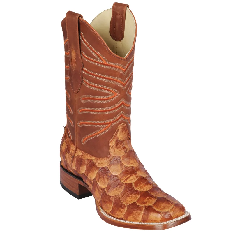 Alligator - print men's cowboy boots for a bold lookPirarucu Cowboy Boots