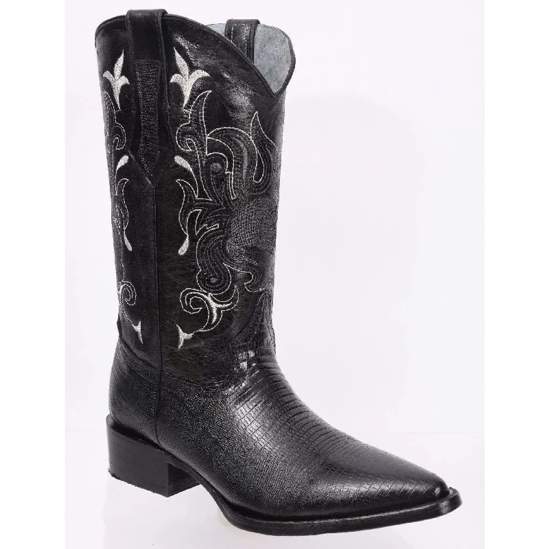 Men's cowboy boots with a distressed leather finishJOE BOOTS 913 BLACK COMBO Men's Western Boots: J Toe Cowboy Boots in Lizard tribute Leather 013 Belt Men's cowboy boots with a distressed leather finishJOE BOOTS 913 BLACK COMBO Men's Western Boots: J Toe Cowboy Boots in Lizard tribute Leather 013 Belt