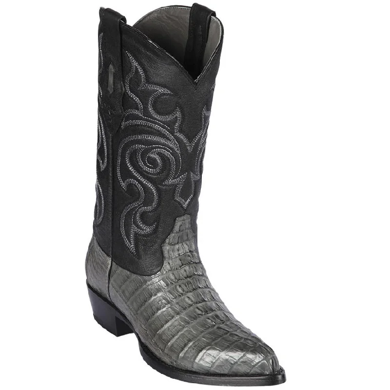 Men's cowboy boots with a snake - skin textureGrey Cayman Tail Cowboy Boots