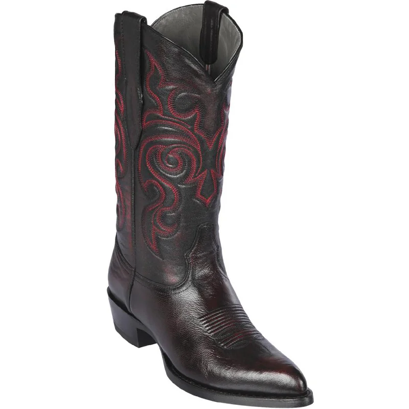 Men's cowboy boots with a leather sole for a classic lookBlack Cherry Goat Cowboy Boots J-Toe