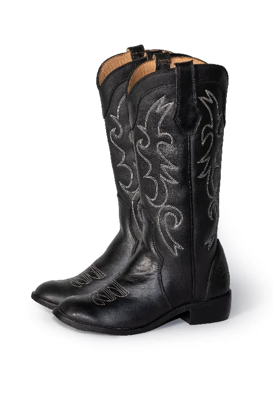 Men's western boots with a concho - studded strap and a pointed toeTami midcalf Cowgirl / western Boots