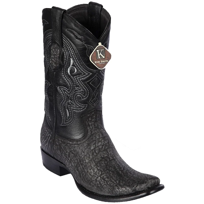 Men's cowboy boots with a heel guardBlack Shark Skin Boots Dubai