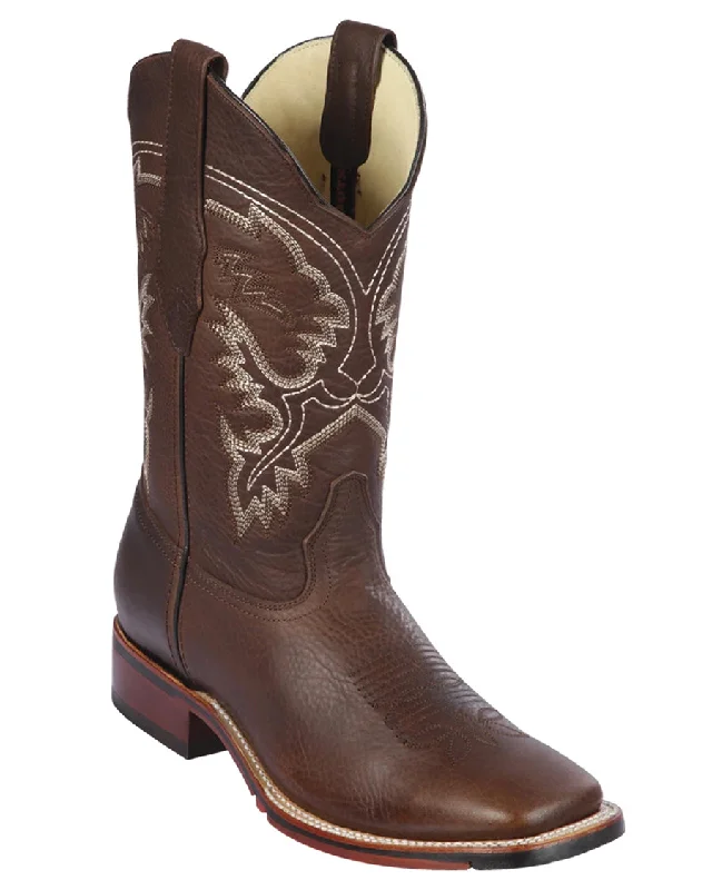 Men's western boots in a rich brown or black leatherMen's Handcrafted Western Boots