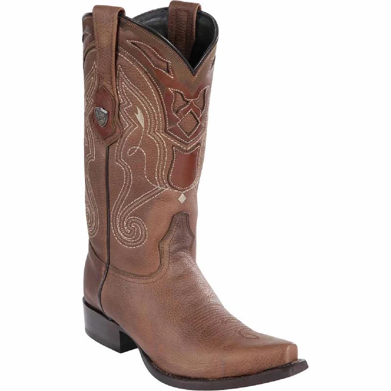 Men's cowboy boots with a scalloped edgeBrown Cowboy Boots Snip Toe