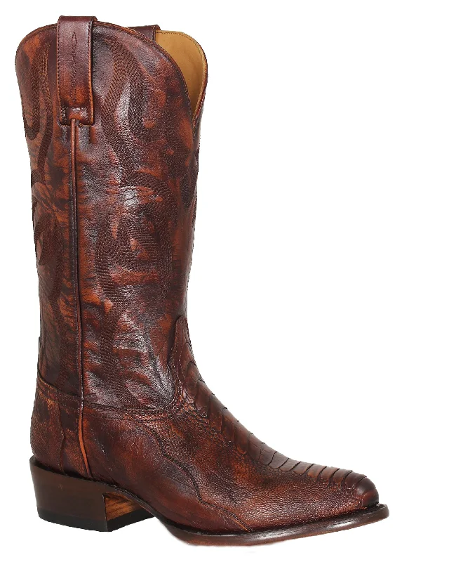 Men's western boots with a tooled leather design on the shaftMen's Halcyon Western Boots