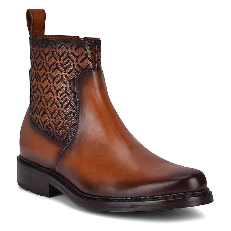 Men's cowboy boots with a rubber sole for tractionHoney Hand Painted Dress Shoe