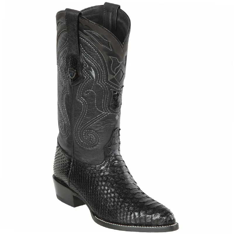 Vintage - style men's cowboy boots with a square toeBlack Python Cowboy Boots J-Toe Vintage - style men's cowboy boots with a square toeBlack Python Cowboy Boots J-Toe