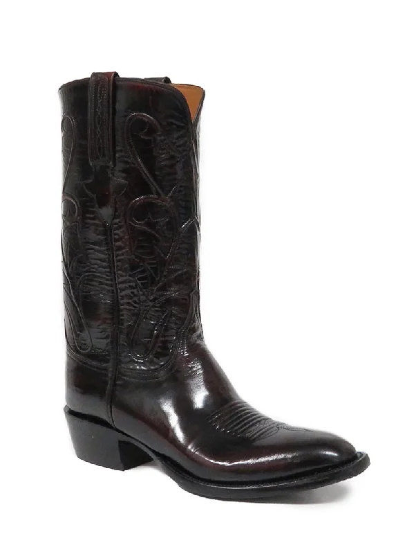 Men's cowboy boots with a suede shaftLucchese L1514.13 Mens Classic Goat Skin Boots Black Cherry - 21 Men's cowboy boots with a suede shaftLucchese L1514.13 Mens Classic Goat Skin Boots Black Cherry - 21
