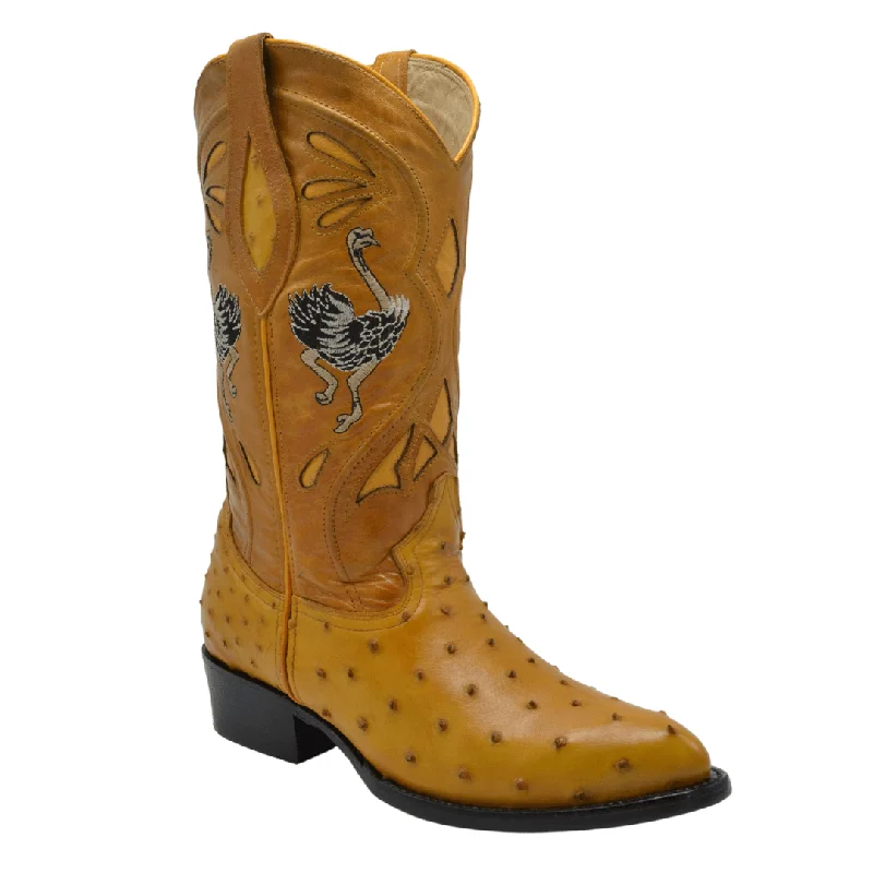 Men's cowboy boots with a distressed leather finishMen's western boots with a distressed leather finish for a rugged lookJOE BOOTS 903 BUTTERCUP J Toe Boots,  Original  Men's Cowboy Boots Ostrich Genuine Leather,  Western Boots.