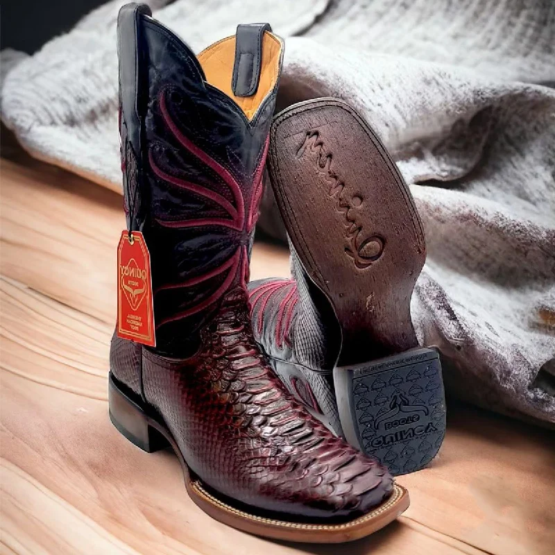 Men's cowboy boots with a leather sole for a classic lookPrint Python Cowboy Boots