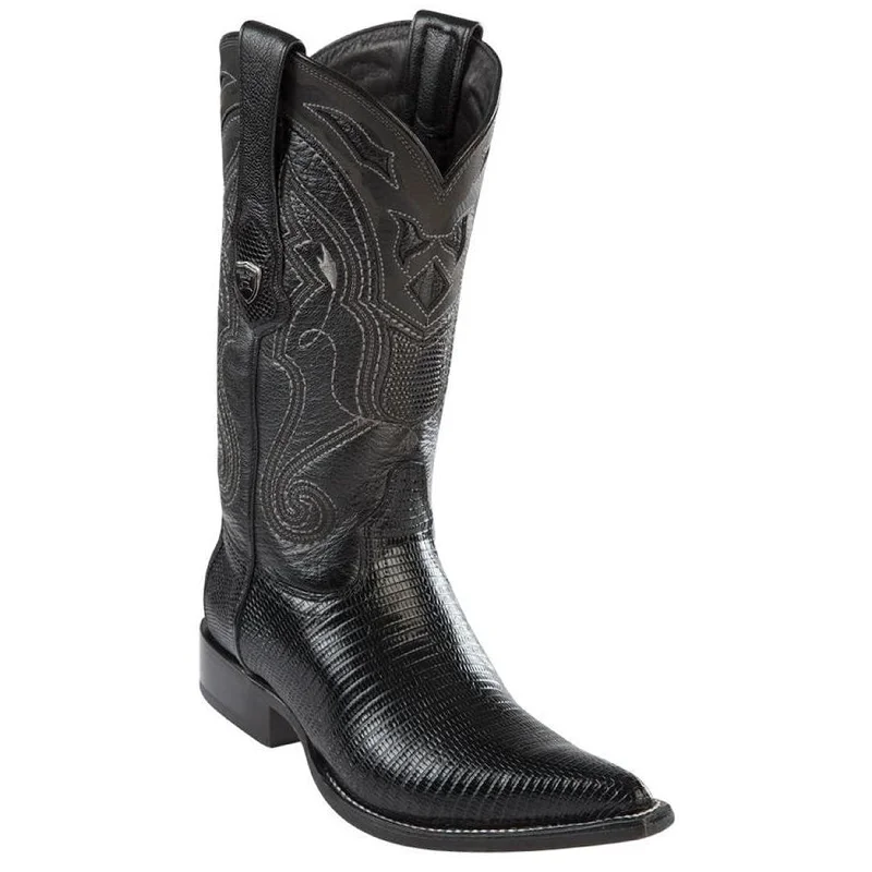 Men's cowboy boots with a silver - toned buckleLizard Pointy Cowboy Boots