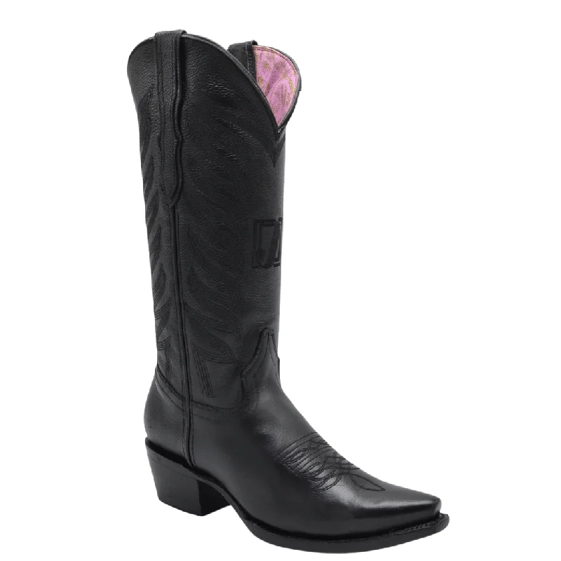 RC 320 BLACK Classic Cowgirl Boots for Women Snip Toe