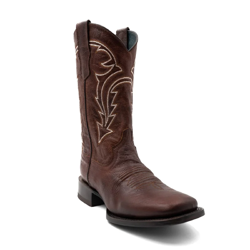 Men's cowboy boots with a high - heeled designFerrini Mens Dylan Square Toe Brandy Leather 13in Cowboy Boots