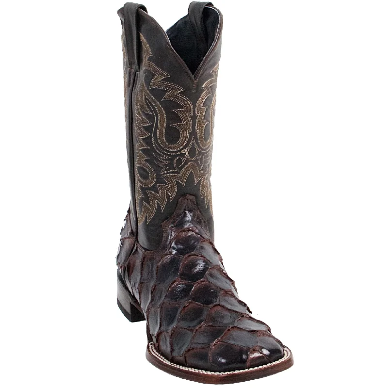 Brown Pirarucu Boots - Print