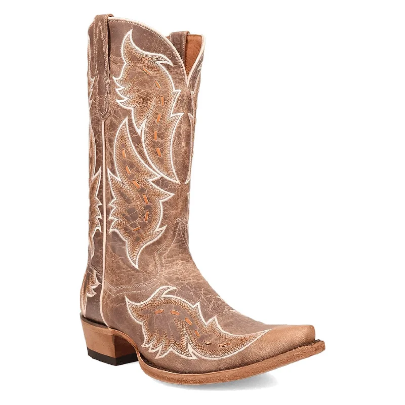 Men's cowboy boots with a heel guardDan Post Mens Racer Tan Leather Cowboy Boots