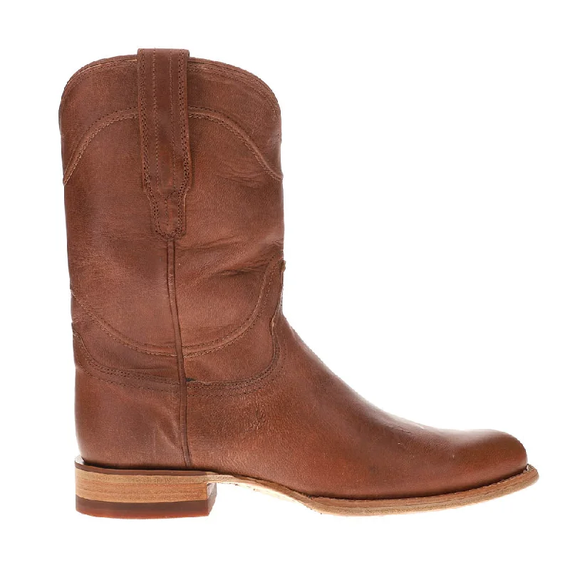 Western - style men's cowboy boots with intricate stitchingEarl Goat Round Toe Pull On Cowboy Boots