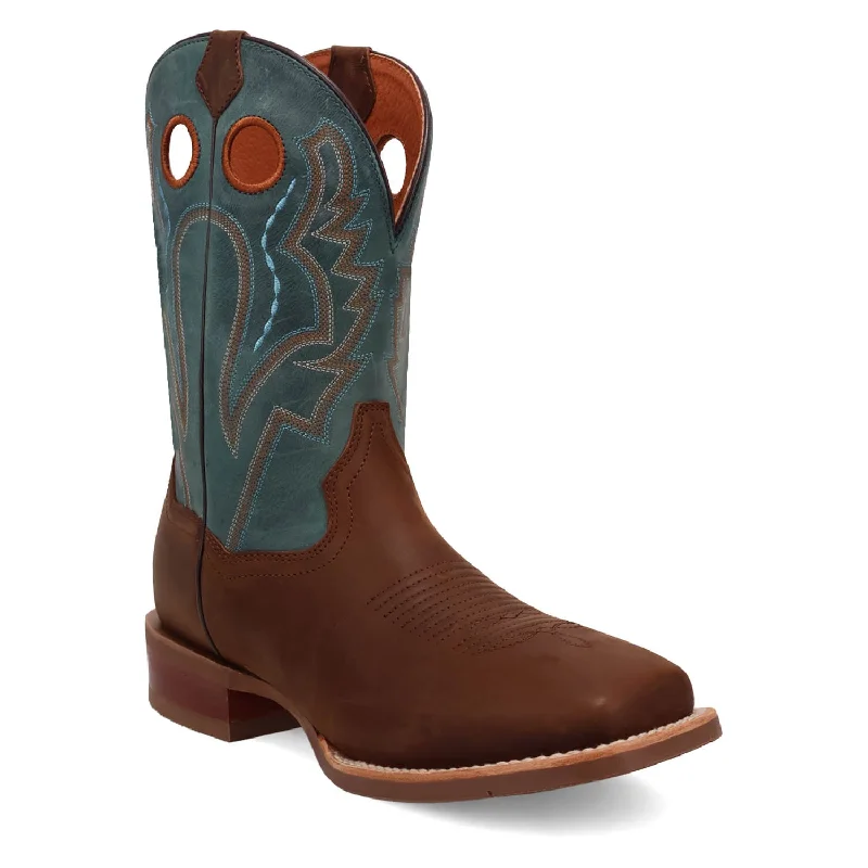 Men's cowboy boots with a suede shaftDan Post Mens Leighton Brown/Blue Leather Cowboy Boots
