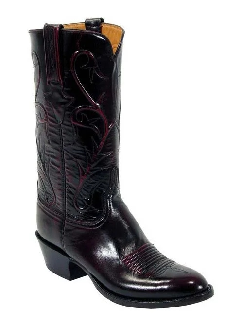 Men's cowboy boots with a pull - on strapLucchese L1514.63 Mens Classic Goat Skin Boots Black Cherry Men's cowboy boots with a pull - on strapLucchese L1514.63 Mens Classic Goat Skin Boots Black Cherry