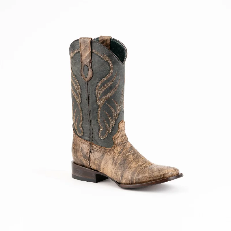 Men's cowboy boots with a scalloped edgeFerrini Mens Oak Leather Hunter Cowboy Boots