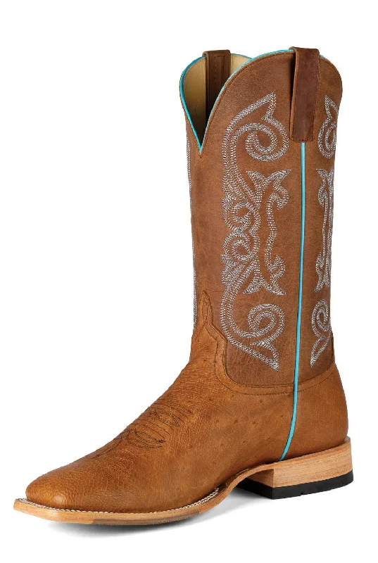 Men's cowboy boots with a silver - toned buckleHorse Power Mens Top Hand Oryx/Honey Smooth Ostrich Cowboy Boots