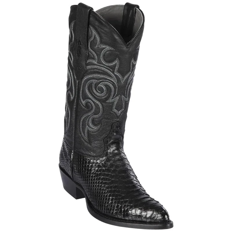 Men's cowboy boots with a rubber sole for tractionBlack Snakeskin Boots