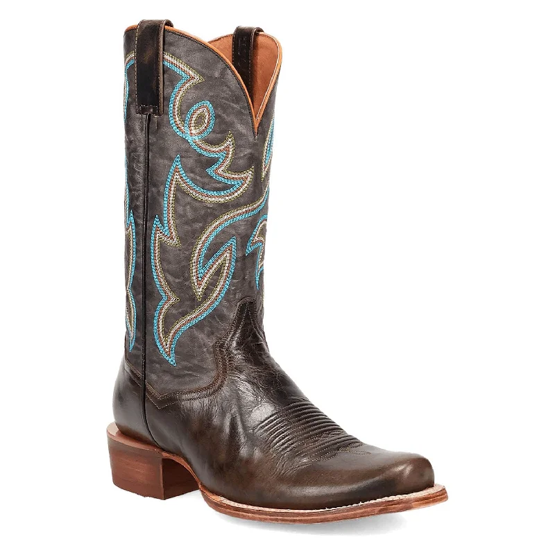 Men's cowboy boots with a tooled leather designDan Post Mens Freeman Brown/Grey Leather Cowboy Boots Men's cowboy boots with a tooled leather designDan Post Mens Freeman Brown/Grey Leather Cowboy Boots