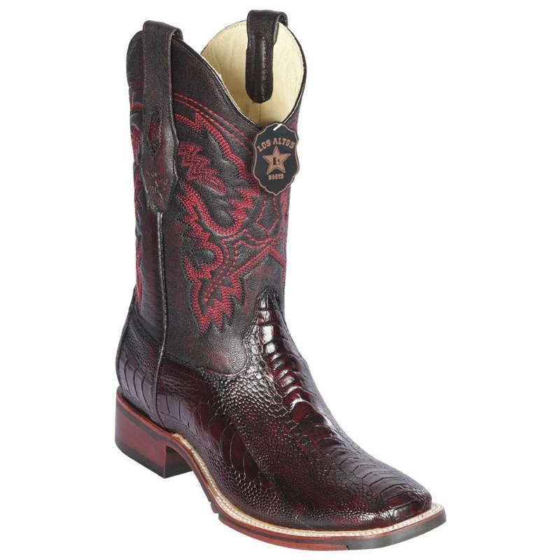 Men's cowboy boots with a pull - on strapOstrich Leg Square Toe Cowboy Boots