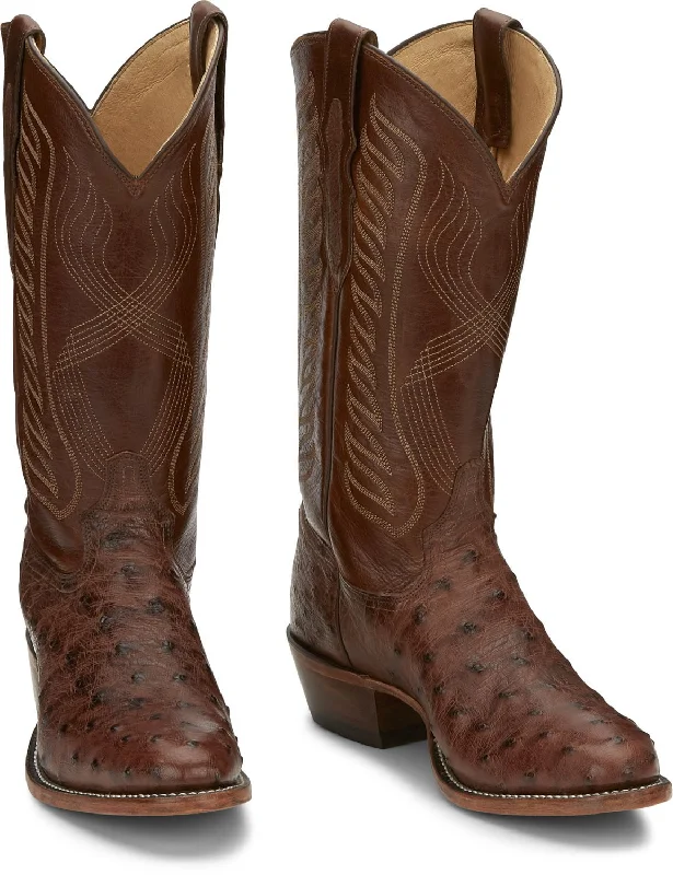 Vintage - style men's cowboy boots with a square toeTony Lama 13in Mens Bourbon McCandles FQ Ostrich Cowboy Boots