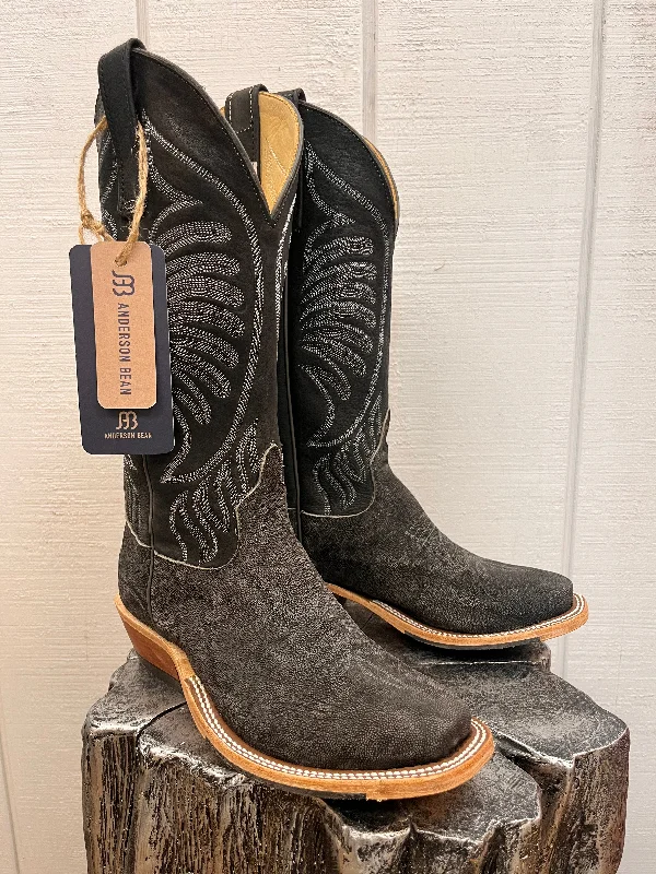 Western - style men's cowboy boots with intricate stitchingAnderson Bean Men's 13" Granite Safari Elephant Cutter Toe Cowboy Boots 338109