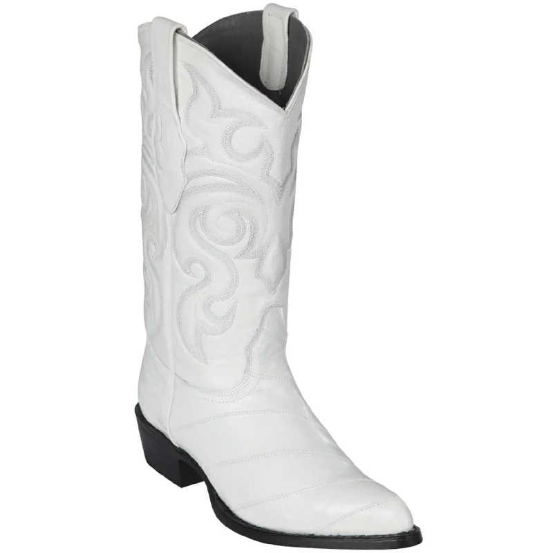 White Eel Skin Boots