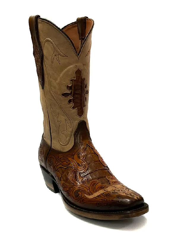 Men's cowboy boots with a snake - skin textureBlack Jack MUHT-1425 Mens Hand Tooled Byson Skull Boot Mahogany Men's cowboy boots with a snake - skin textureBlack Jack MUHT-1425 Mens Hand Tooled Byson Skull Boot Mahogany