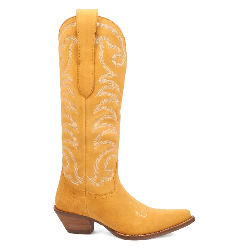 Vintage - style men's cowboy boots with a square toeMovin' On Embroidered Snip Toe Cowboy Boots