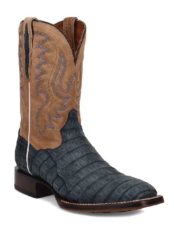 Dan Post DP5014 Mens LEON Caiman Square Toe Boot Denim Blue