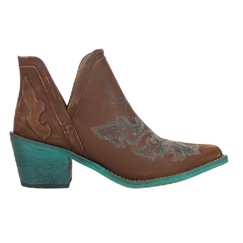 Tooled-Inlay Embroidery Pointed Toe Cowboy Booties