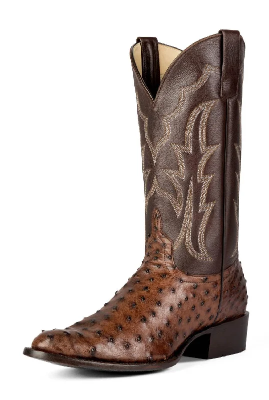 Western - style men's cowboy boots with intricate stitchingHorse Power Mens 13in Hot Rock Kango Full Quill Ostrich Cowboy Boots