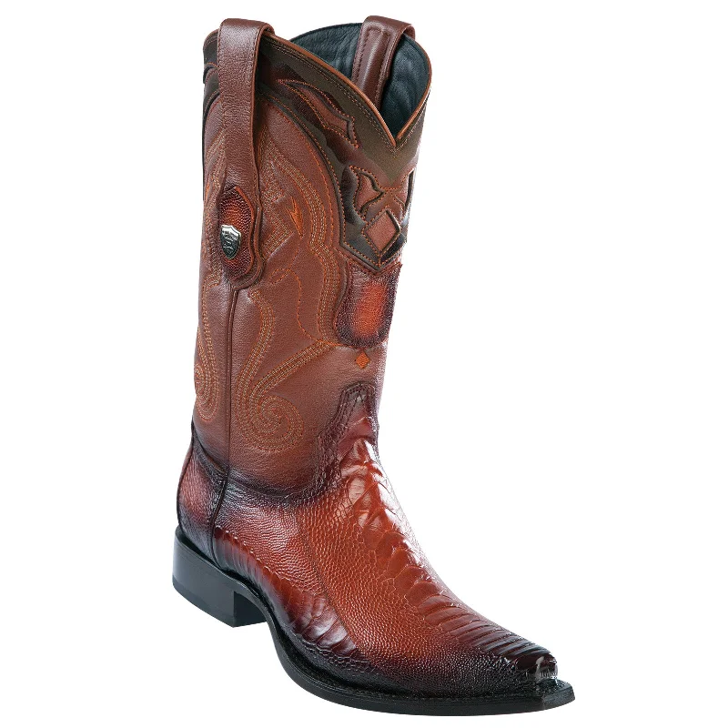 Men's cowboy boots with a leather sole for a classic lookOstrich Leg Cowboy Boots