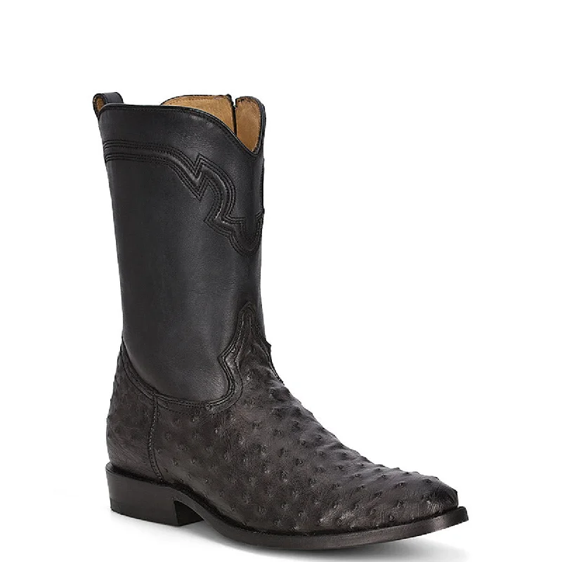 Men's cowboy boots with a rubber sole for tractionMens Ostrich Boot