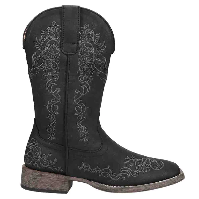 Men's cowboy boots with a rubber sole for tractionRiley Scroll Embroidered Snip Toe Cowboy Boots Men's cowboy boots with a rubber sole for tractionRiley Scroll Embroidered Snip Toe Cowboy Boots