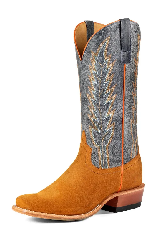 Men's cowboy boots with a suede shaftHorse Power Mens 13in Navy Goat Ginger Suede Cowboy Boots